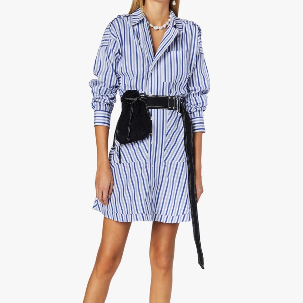 Derek Lam 10 Crosby Blue & White Shirt Dress